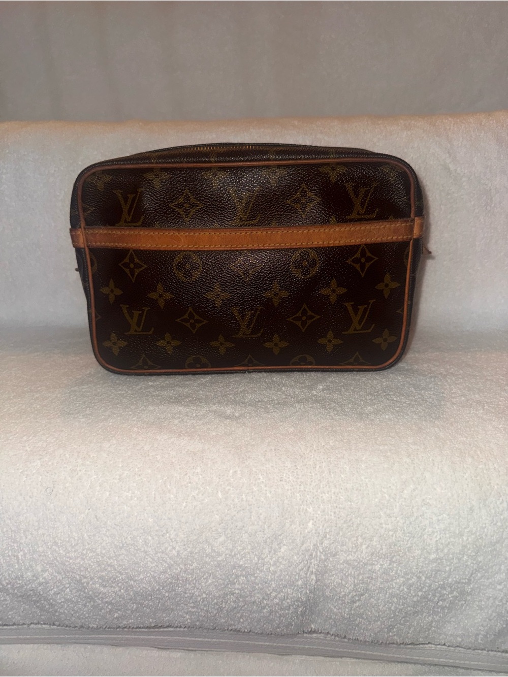 Louis Vuitton Monogram Canvas Toiletry Pouch in Brown and Tan
